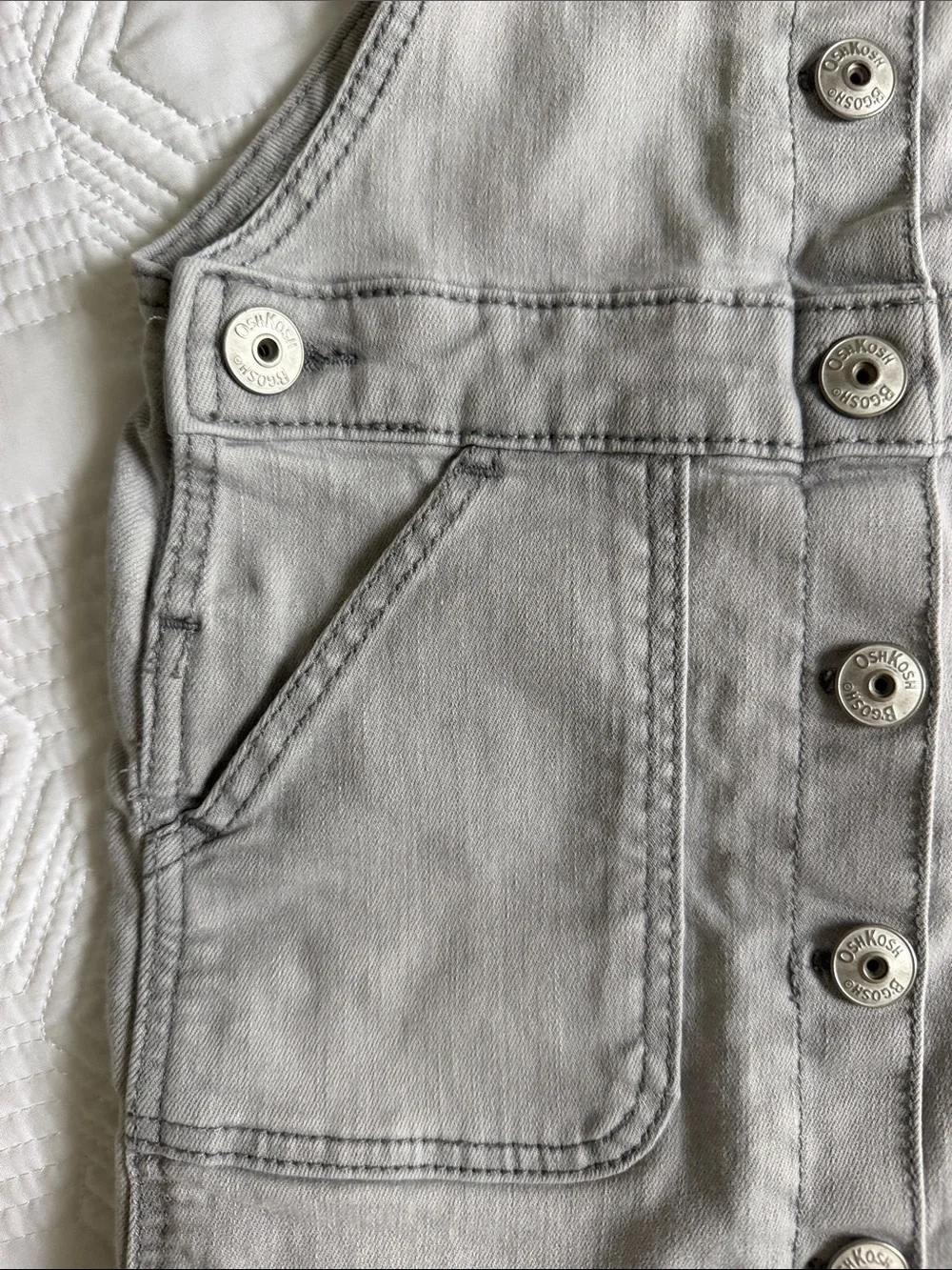 OshKosh B'gosh Light Grey Denim Pinafore